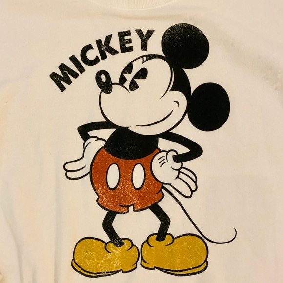 DISNEY Mickey Mouse Cropped Sweatshirt Med - Picture 5 of 7